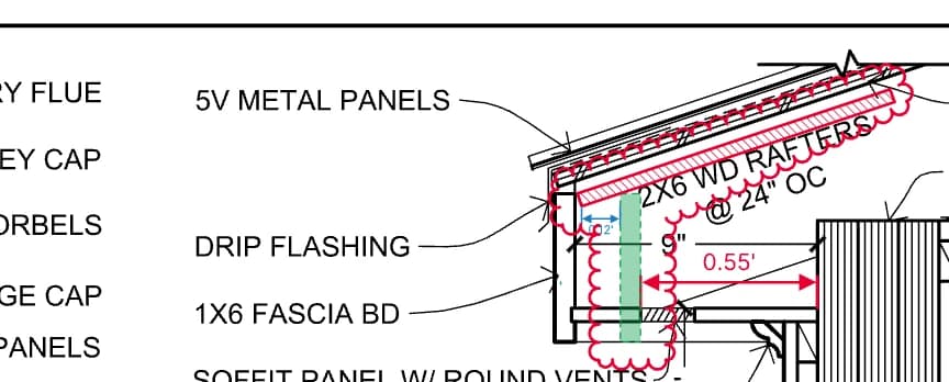 Markup tools applied to a plan sheet in Vellum
